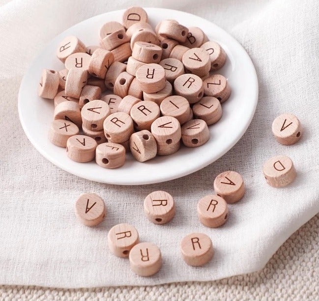 Wooden Letter bead (15mm)