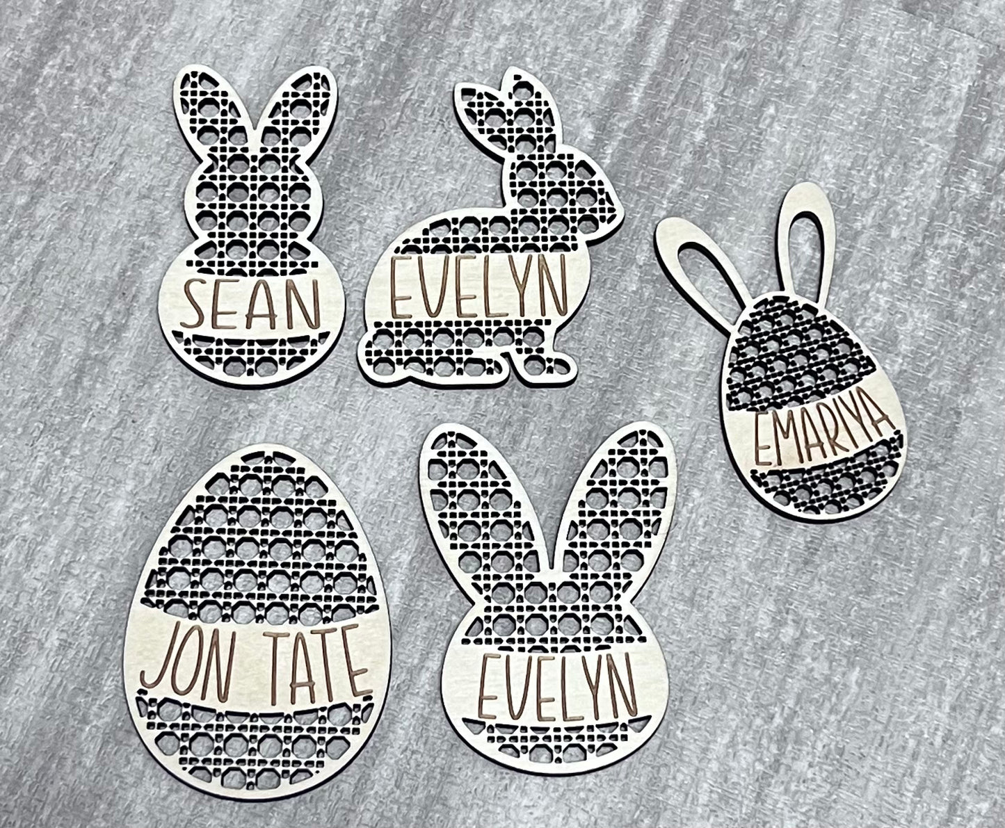 Wooden Easter Basket Name Tags