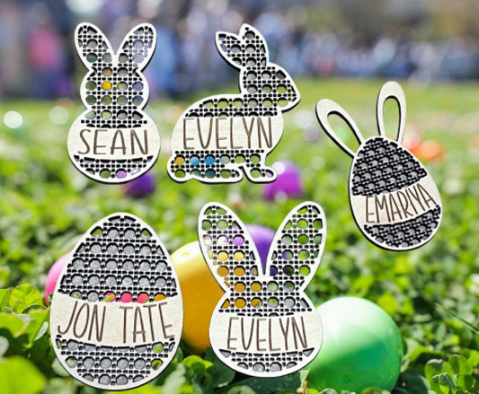 Wooden Easter Basket Name Tags