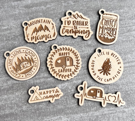 Random assortment camping keychains