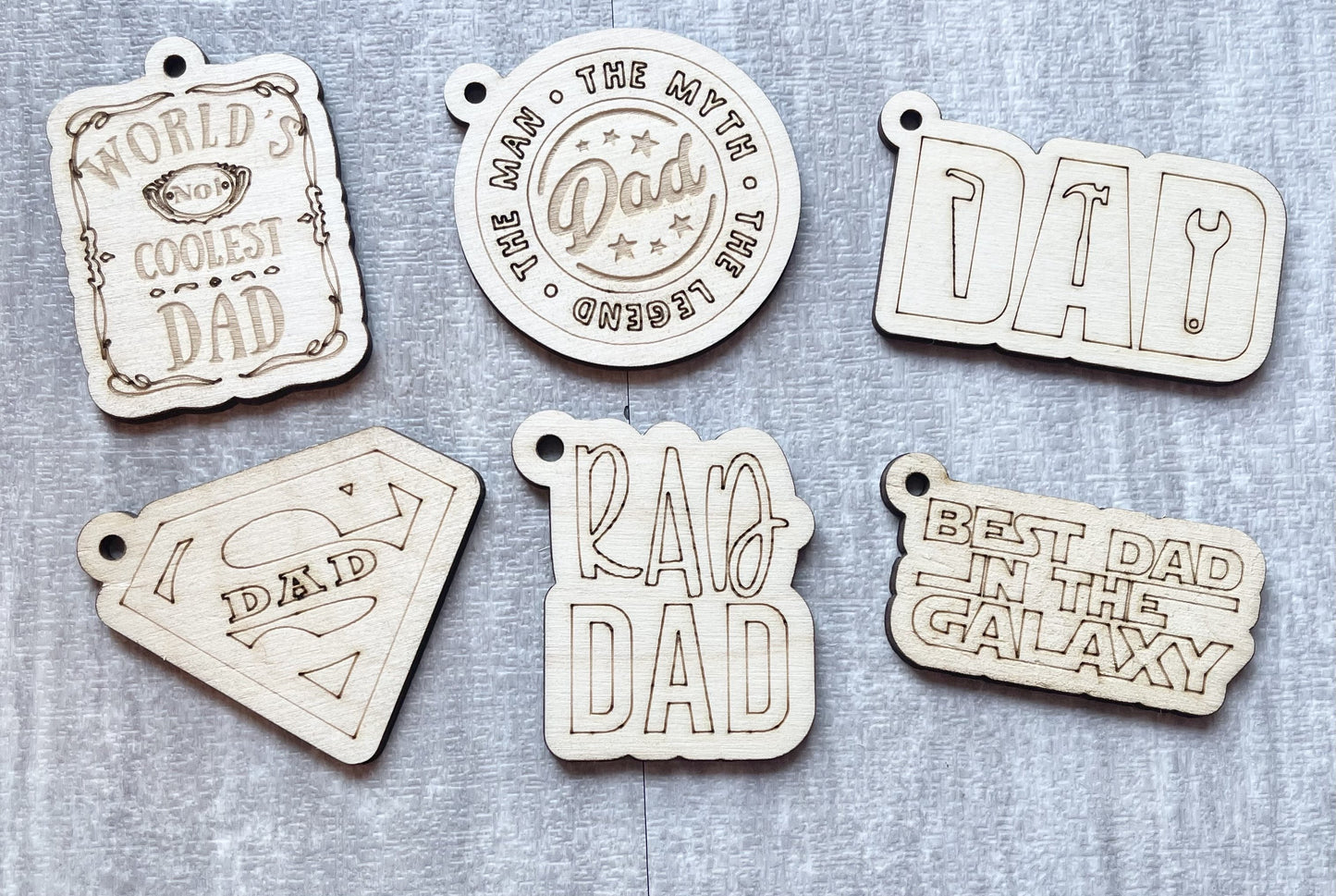 Random assortment dad keychains