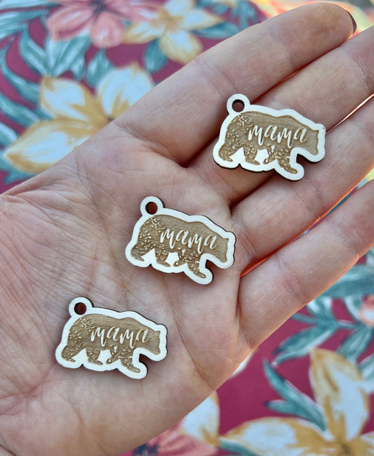 MINI Mama Bear wooden keychain