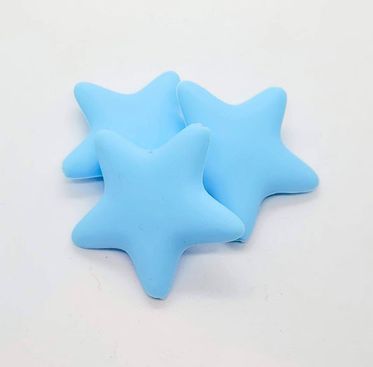 Large Light Blue Star Beads