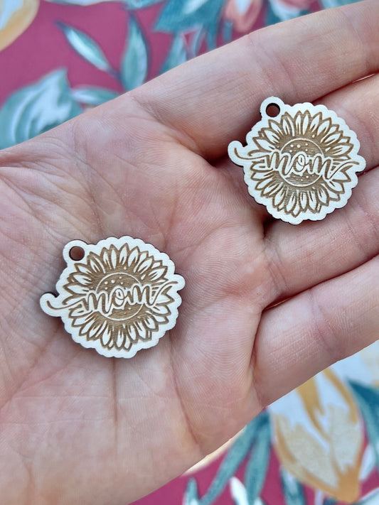 MINI Sunflower Mom wooden keychain