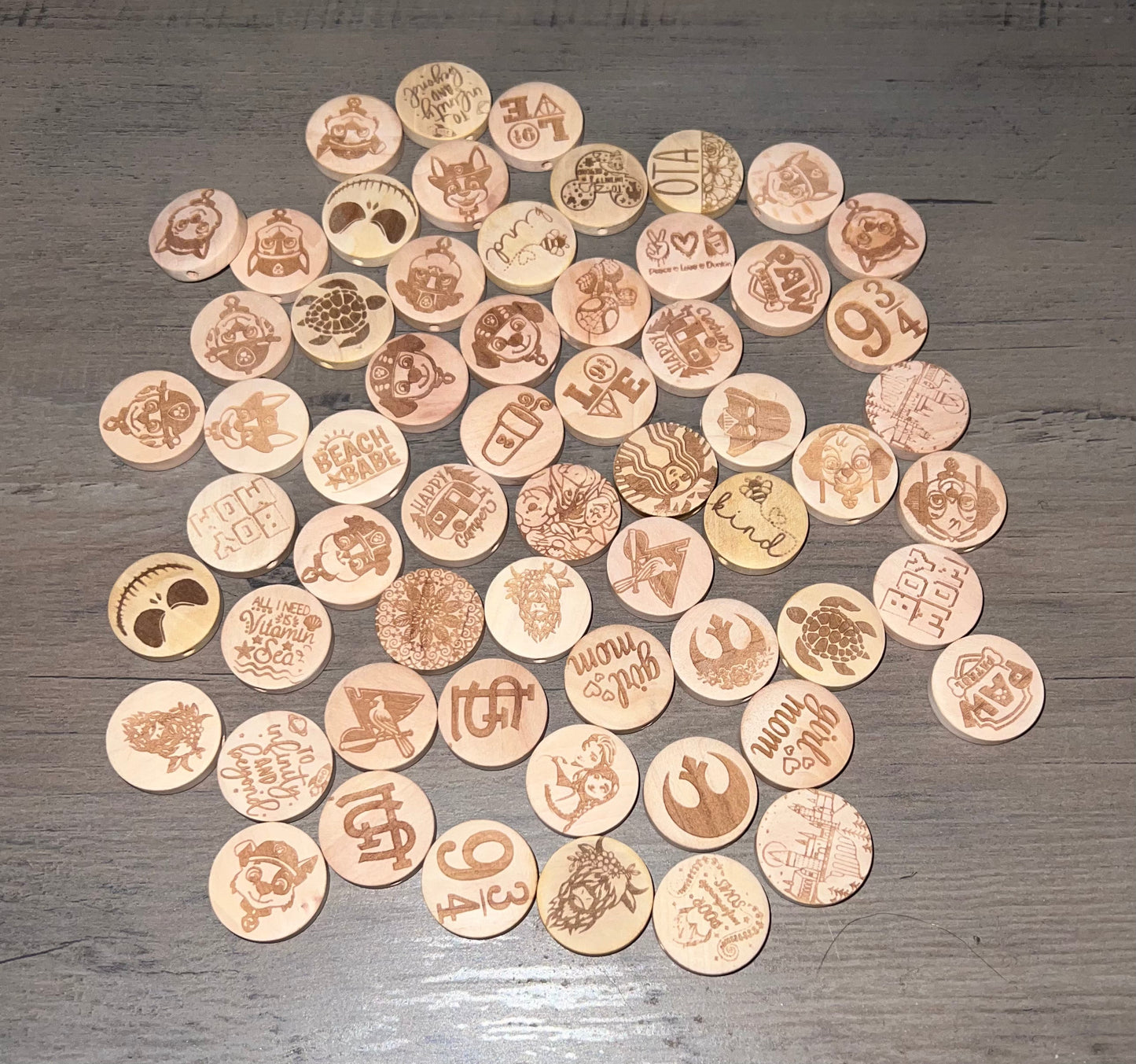 SINGLE Custom wooden beads 20mm PLEASE READ DESCRIPTIONS‼️