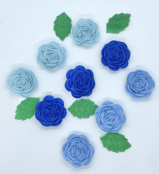 Blue Floral Felt Mini Mobile Set