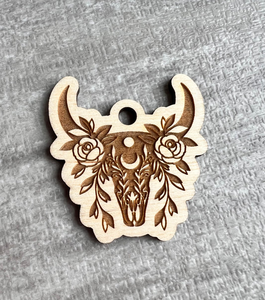 Floral Bull Skull keychain MUST ORDER 5