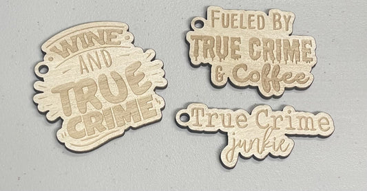 Random assortment True Crime keychains