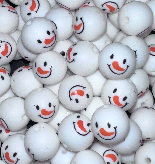 Snowman Face 15mm bead