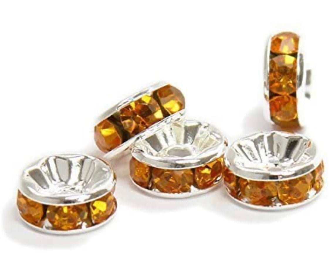 10mm Rhinestone Rondelles