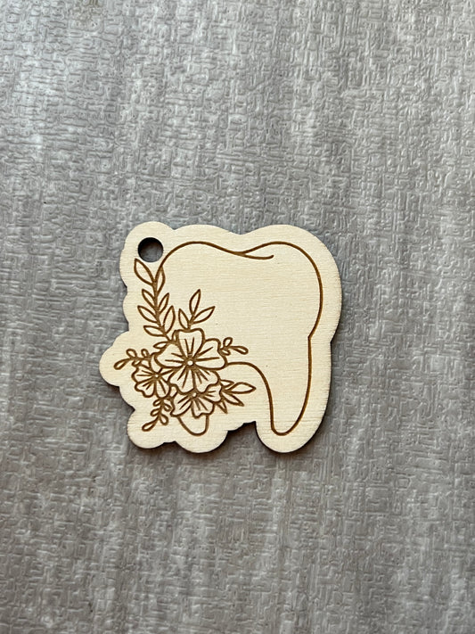 Floral Tooth Dentist keychain MUST ORDER 10