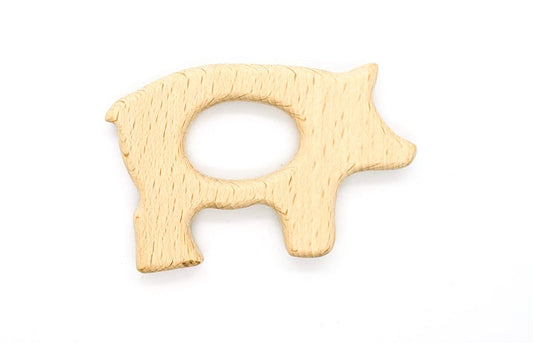 Wood Pig Teether