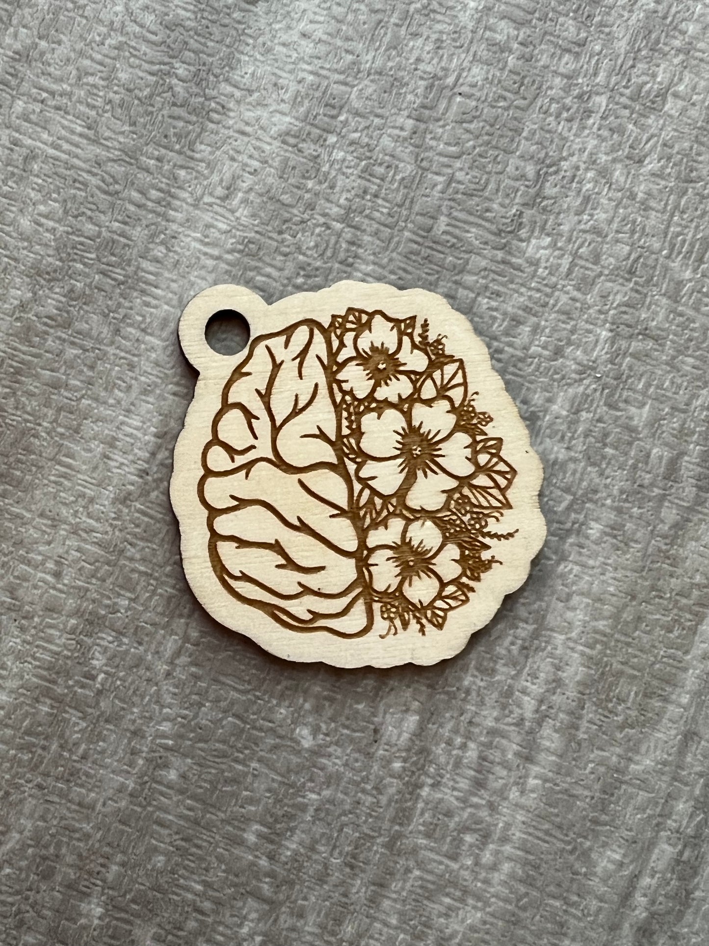 Floral Brain Psychology Neurology keychain MUST ORDER 10