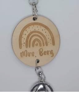 Wooden lanyard disc