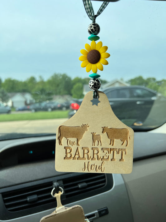 Cow Tag Mirror Hanger (wood piece ONLY)