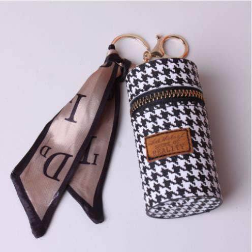 Zipper Pouch houndstooth Keychain